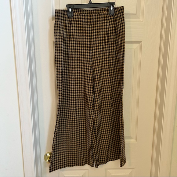 J.Jill flare cropped pants gingham tan and black size small - Picture 1 of 4